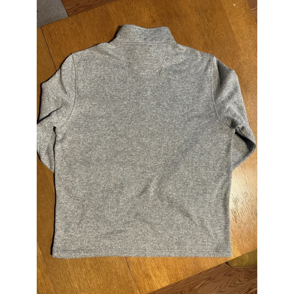 IZOD 1/4 Zip Pullover Men XL Gray Heather Fleece Lined Sweater Knit Casual Golf‎